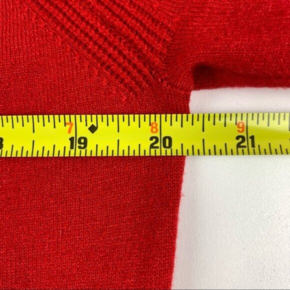 Red Sweater with Pleated Collar & Cuff - Picture 3 of 6